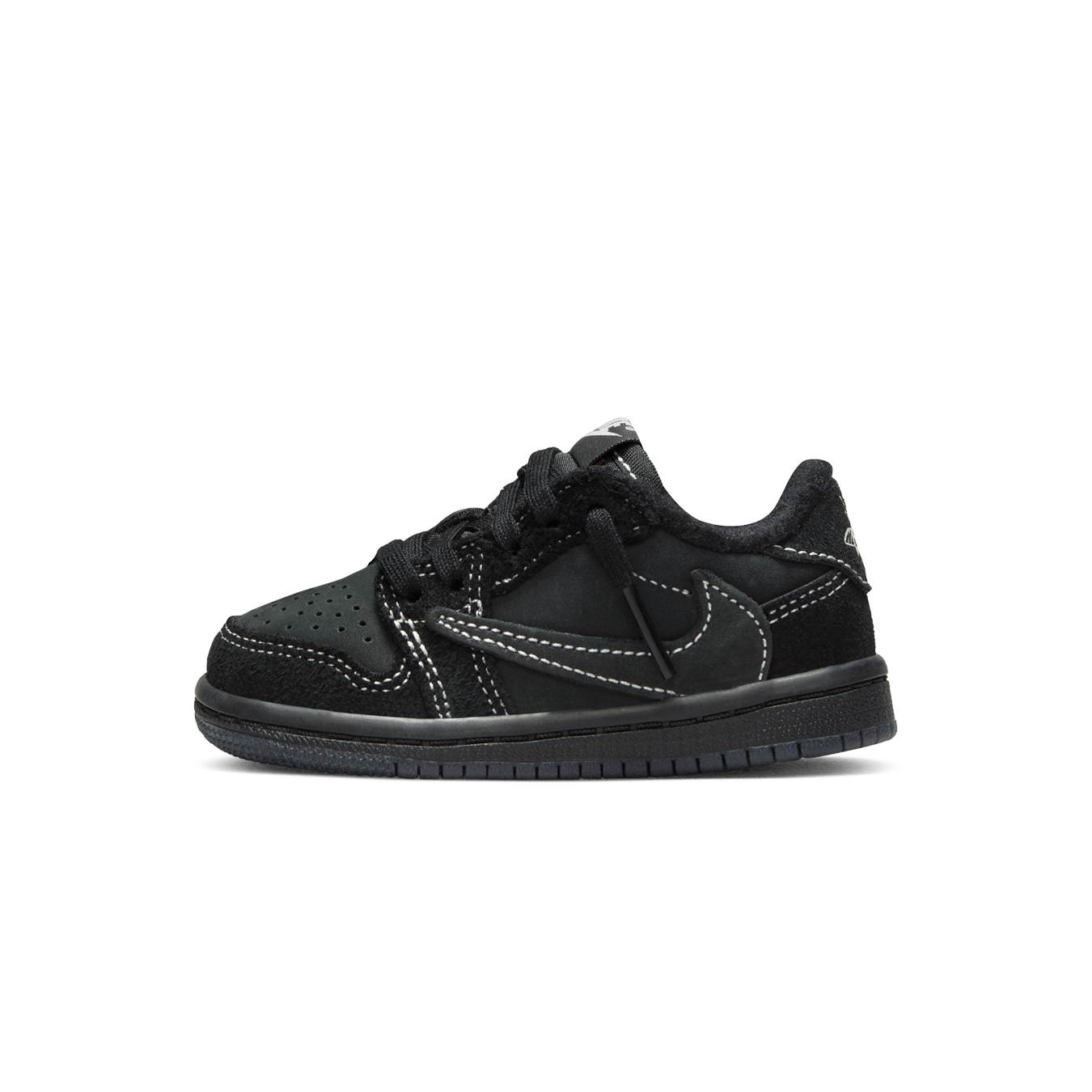 Travis Scott x Air Jordan 1 Low OG SP TD 'Black Phantom' — UK 0C | EU 15 | US 0C — Front View