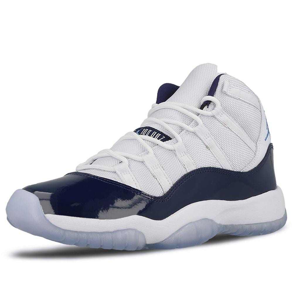 Air Jordan 11 Retro GS White-Midnight Navy  Win like 82 — UK 13.5 | EU 32 | US 1Y — Side View