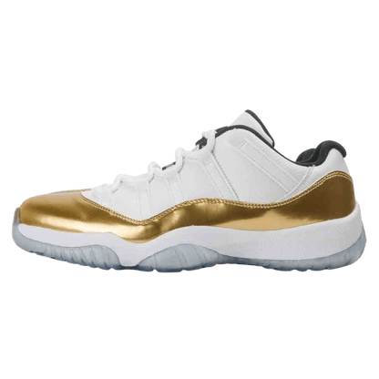 Air Jordan 11 Retro Low White- Metallic Gold — UK 3 | EU 35.5 | US 3.5 — Front View