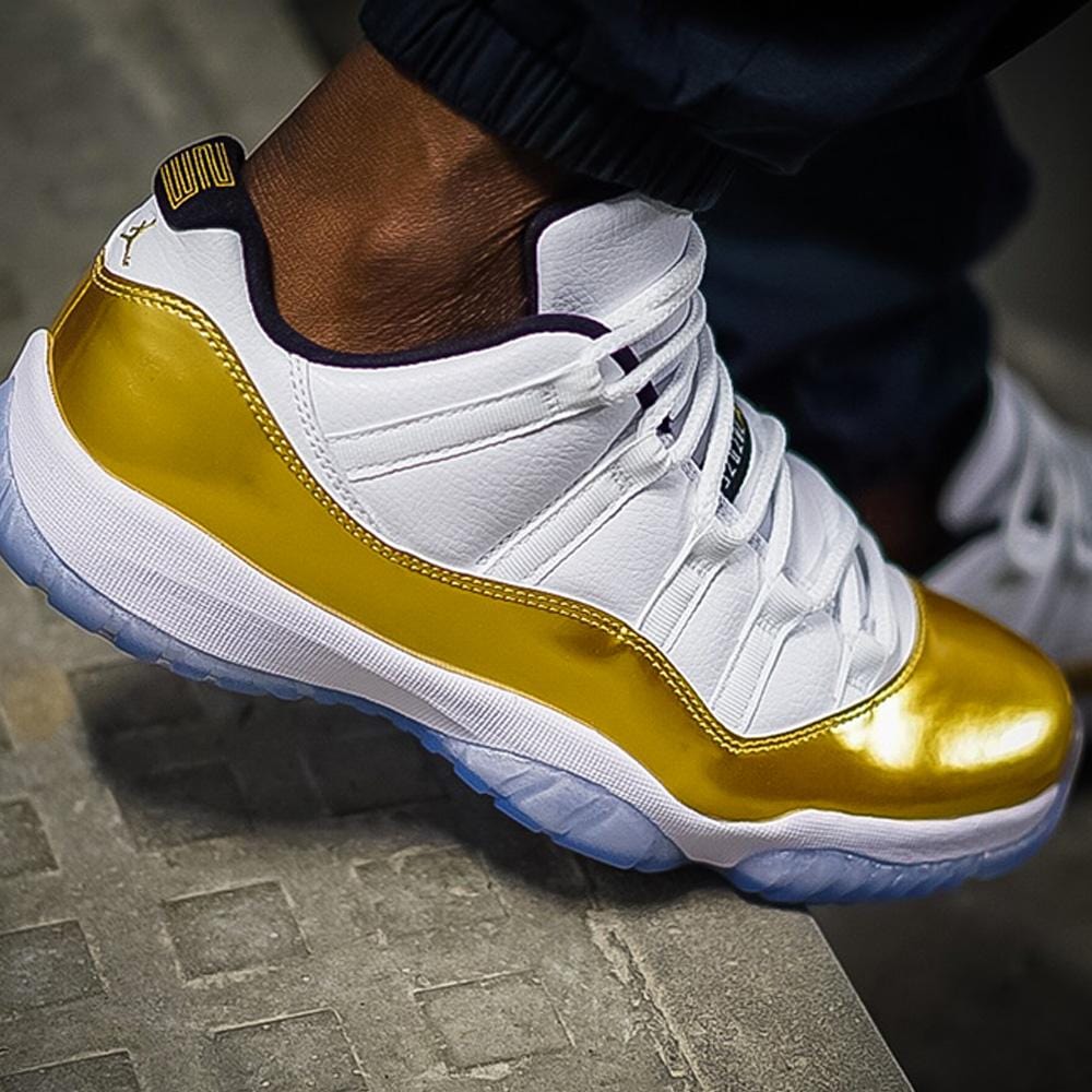 Air Jordan 11 Retro Low White- Metallic Gold — UK 3 | EU 35.5 | US 3.5 — Alternate View 8