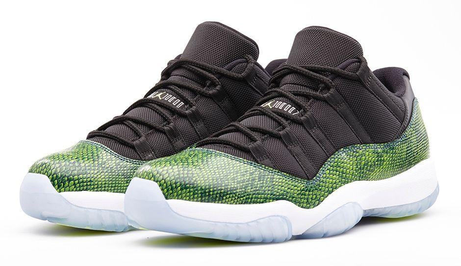 Air Jordan 11 Low Green Snakeskin — UK 3 | EU 35.5 | US 3.5 — Side View