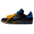 Off-White x Air Jordan 2 Retro Low SP 'Black Varsity Royal' — UK 3 | EU 35.5 | US 3.5 — Front View