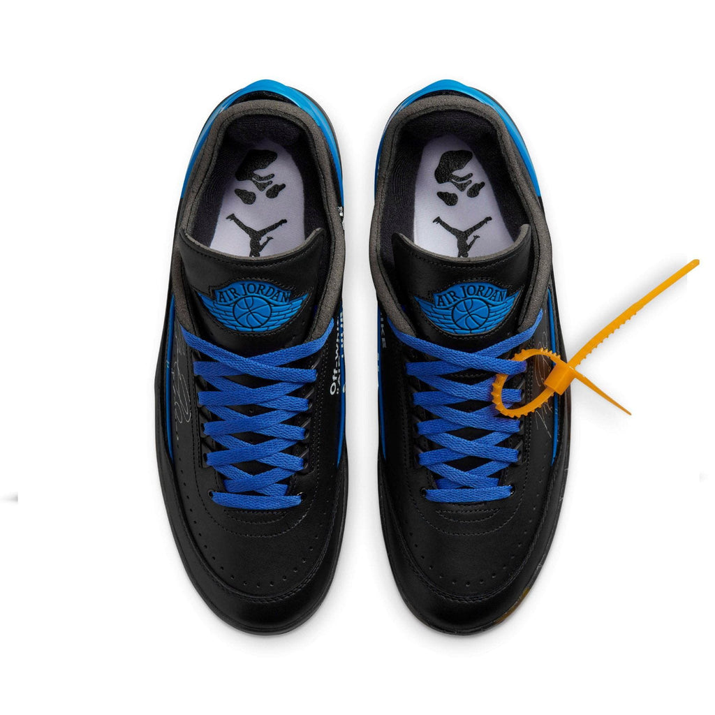Off-White x Air Jordan 2 Retro Low SP 'Black Varsity Royal' — UK 3 | EU 35.5 | US 3.5 — Back View