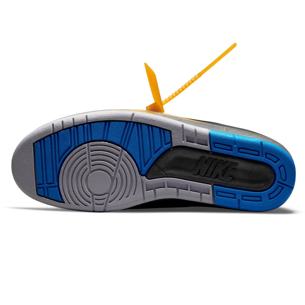 Off-White x Air Jordan 2 Retro Low SP 'Black Varsity Royal' — UK 3 | EU 35.5 | US 3.5 — Detail View
