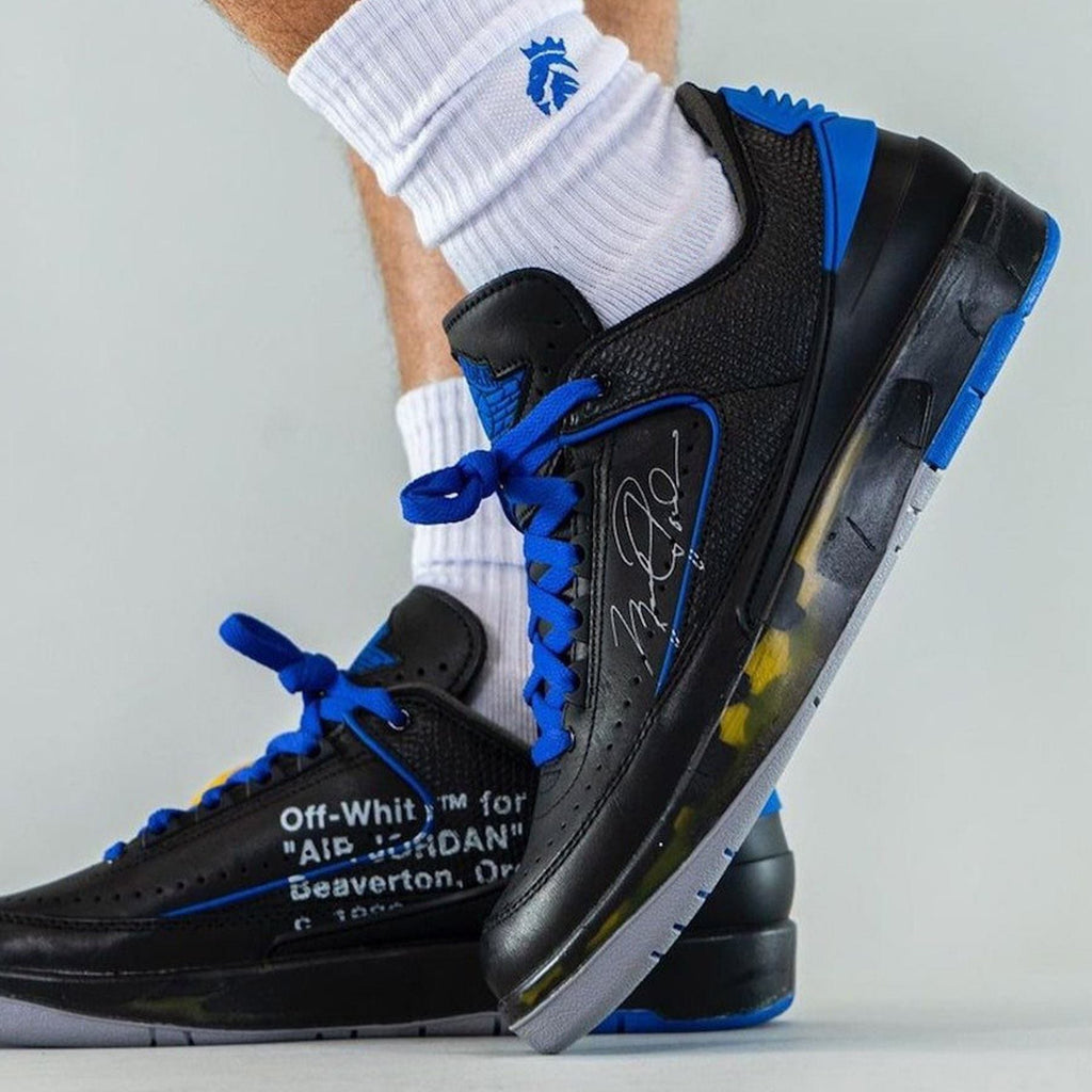 Off-White x Air Jordan 2 Retro Low SP 'Black Varsity Royal' — UK 3 | EU 35.5 | US 3.5 — Alternate View 7