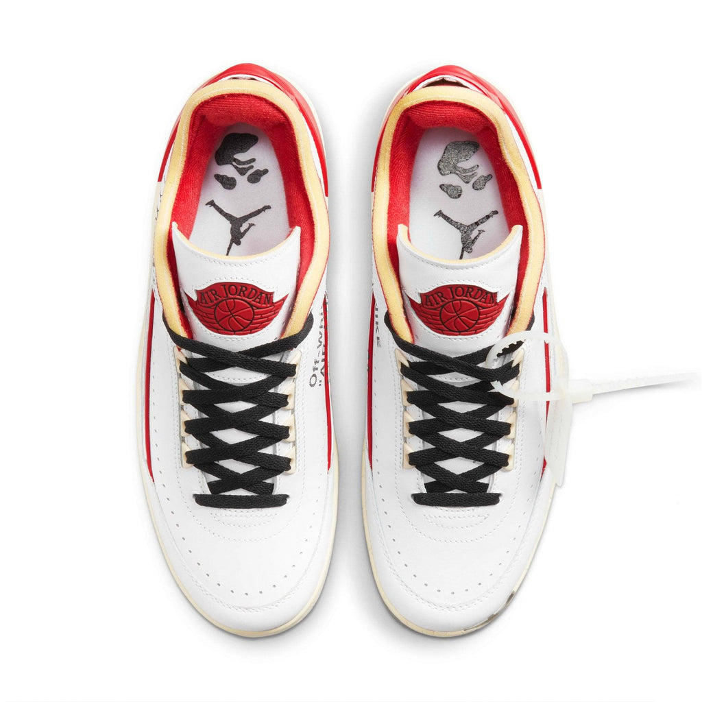 Off-White x Air Jordan 2 Retro Low SP 'White Varsity Red' — UK 3 | EU 35.5 | US 3.5 — Top View