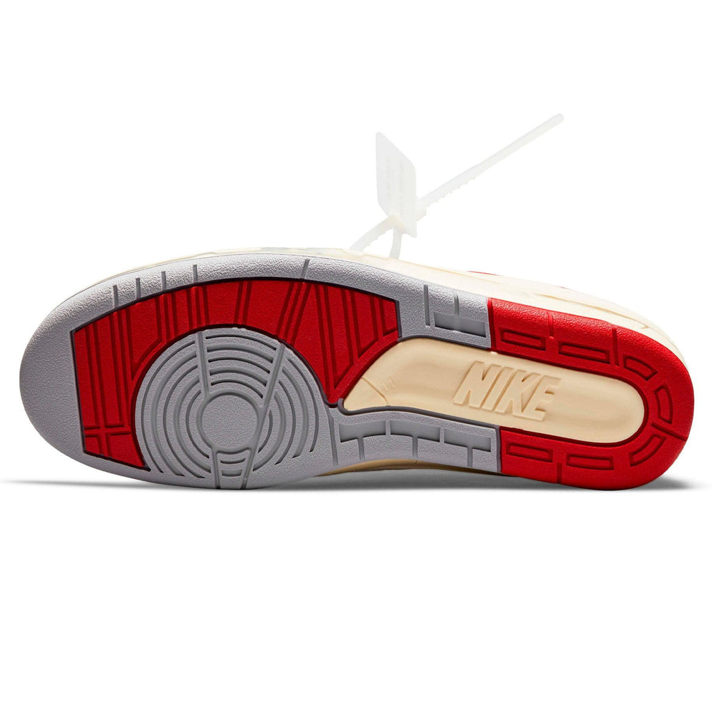 Off-White x Air Jordan 2 Retro Low SP 'White Varsity Red' — UK 3 | EU 35.5 | US 3.5 — Lifestyle View