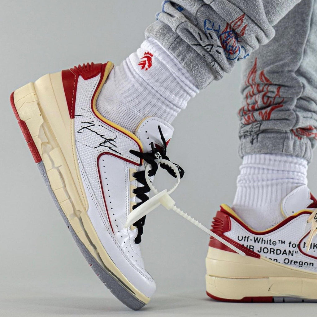 Off-White x Air Jordan 2 Retro Low SP 'White Varsity Red' — UK 3 | EU 35.5 | US 3.5 — Alternate View 7