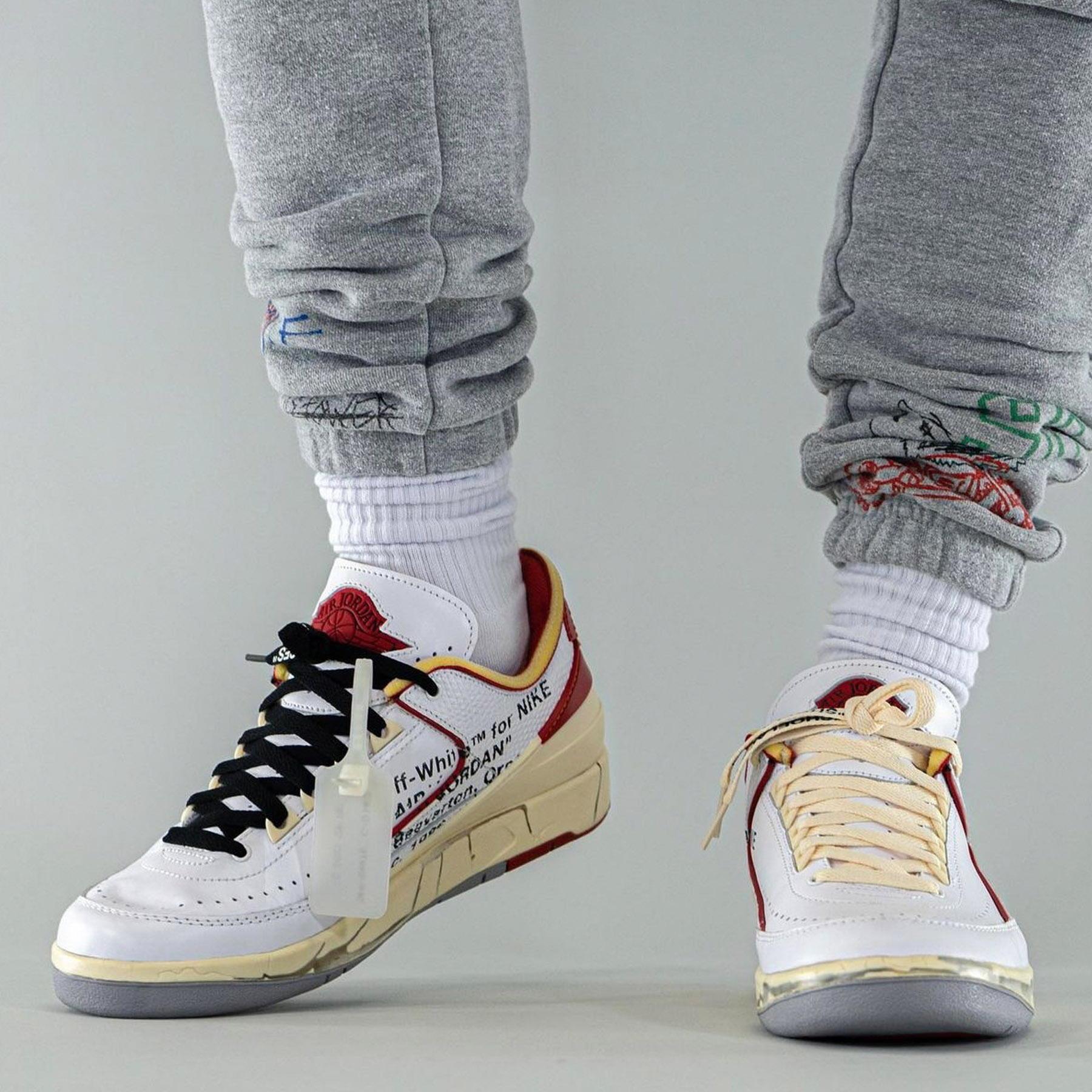 Off-White x Air Jordan 2 Retro Low SP 'White Varsity Red' — UK 3 | EU 35.5 | US 3.5 — Alternate View 8