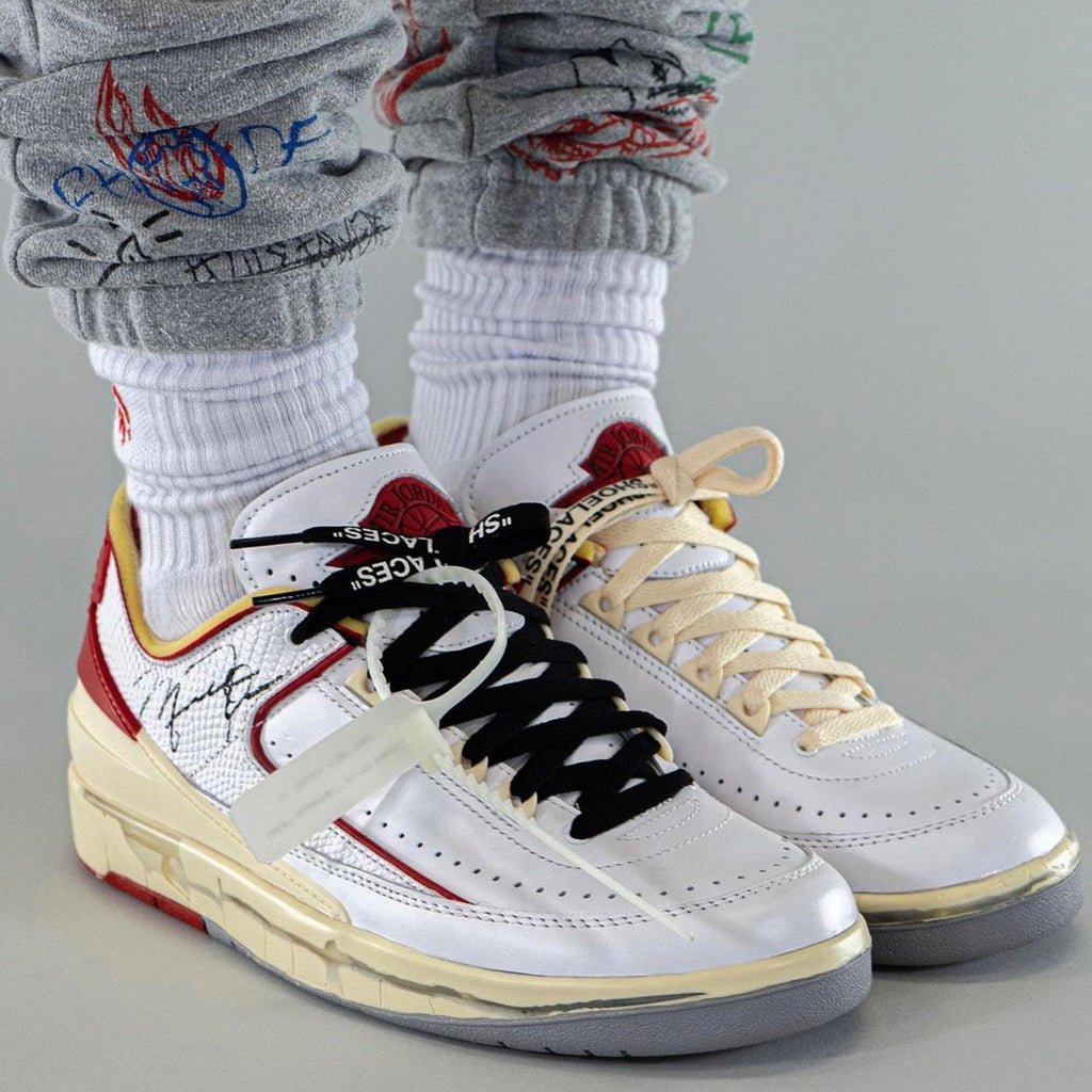 Off-White x Air Jordan 2 Retro Low SP 'White Varsity Red' — UK 3 | EU 35.5 | US 3.5 — Alternate View 9