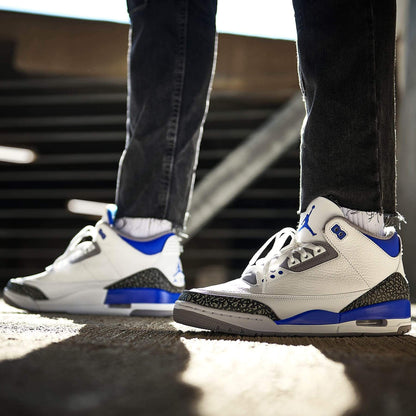 Air Jordan 3 Retro 'Racer Blue' — UK 3 | EU 35.5 | US 3.5 — Lifestyle View