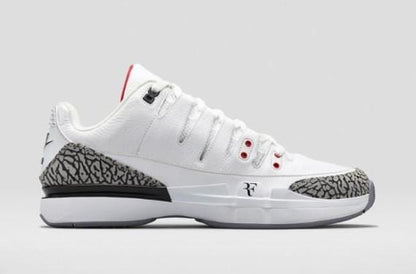 Air Jordan 3 x Nike Zoom Vapor Tour 9 White — UK 3 | EU 35.5 | US 3.5 — Top View
