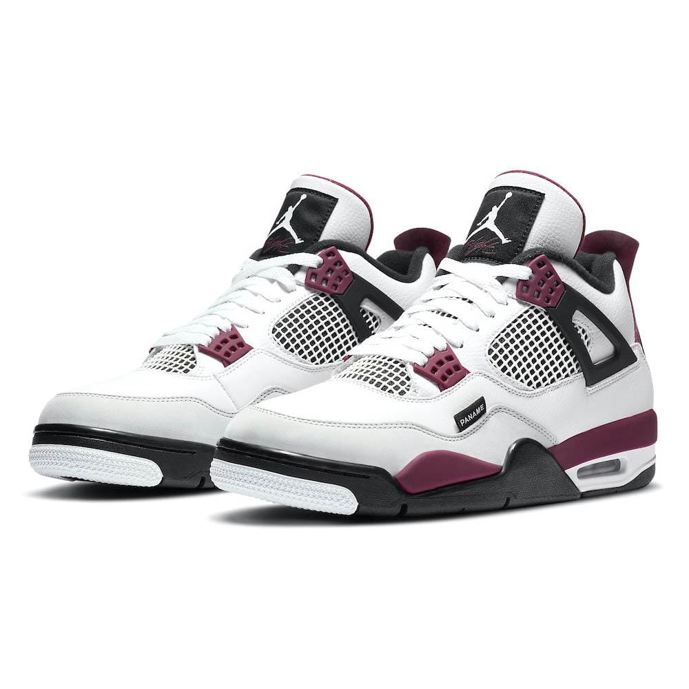 Paris Saint-Germain x Air Jordan 4 Retro 'Bordeaux' — UK 3 | EU 35.5 | US 3.5 — Side View