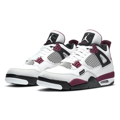 Paris Saint-Germain x Air Jordan 4 Retro 'Bordeaux' — UK 3 | EU 35.5 | US 3.5 — Side View