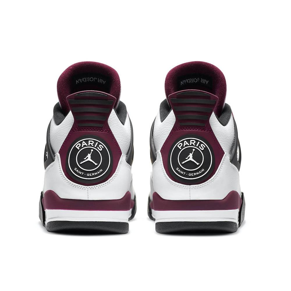 Paris Saint-Germain x Air Jordan 4 Retro 'Bordeaux' — UK 3 | EU 35.5 | US 3.5 — Top View
