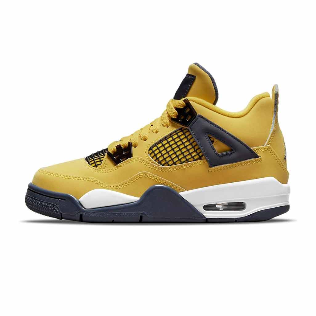 Air Jordan 4 Retro GS 'Lightning' 2021 — 3 UK — Front View