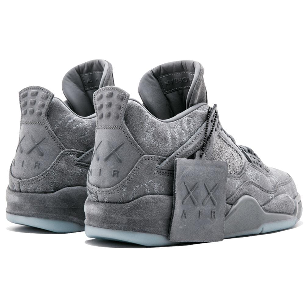KAWS x Air Jordan 4 Retro 'Cool Grey & White' — UK 3 | EU 35.5 | US 3.5 — Back View
