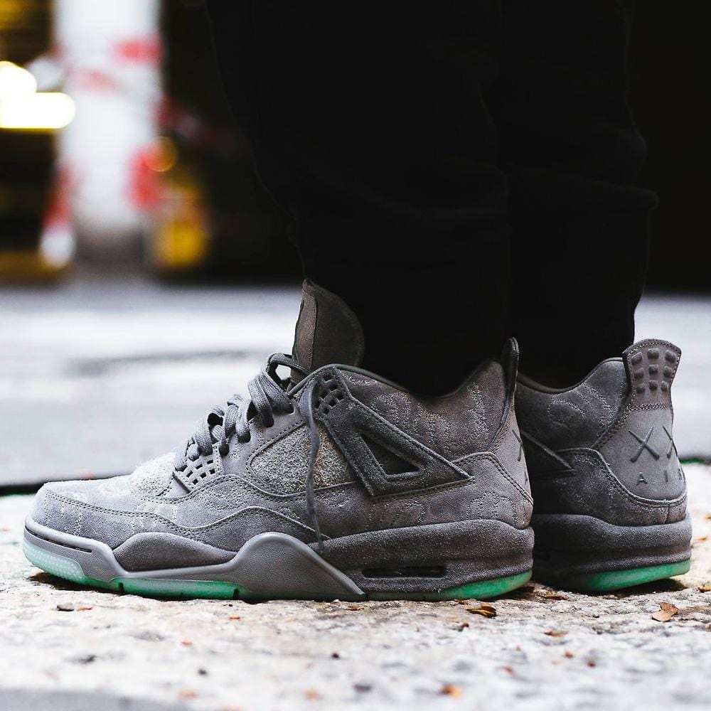 KAWS x Air Jordan 4 Retro 'Cool Grey & White' — UK 3 | EU 35.5 | US 3.5 — Lifestyle View