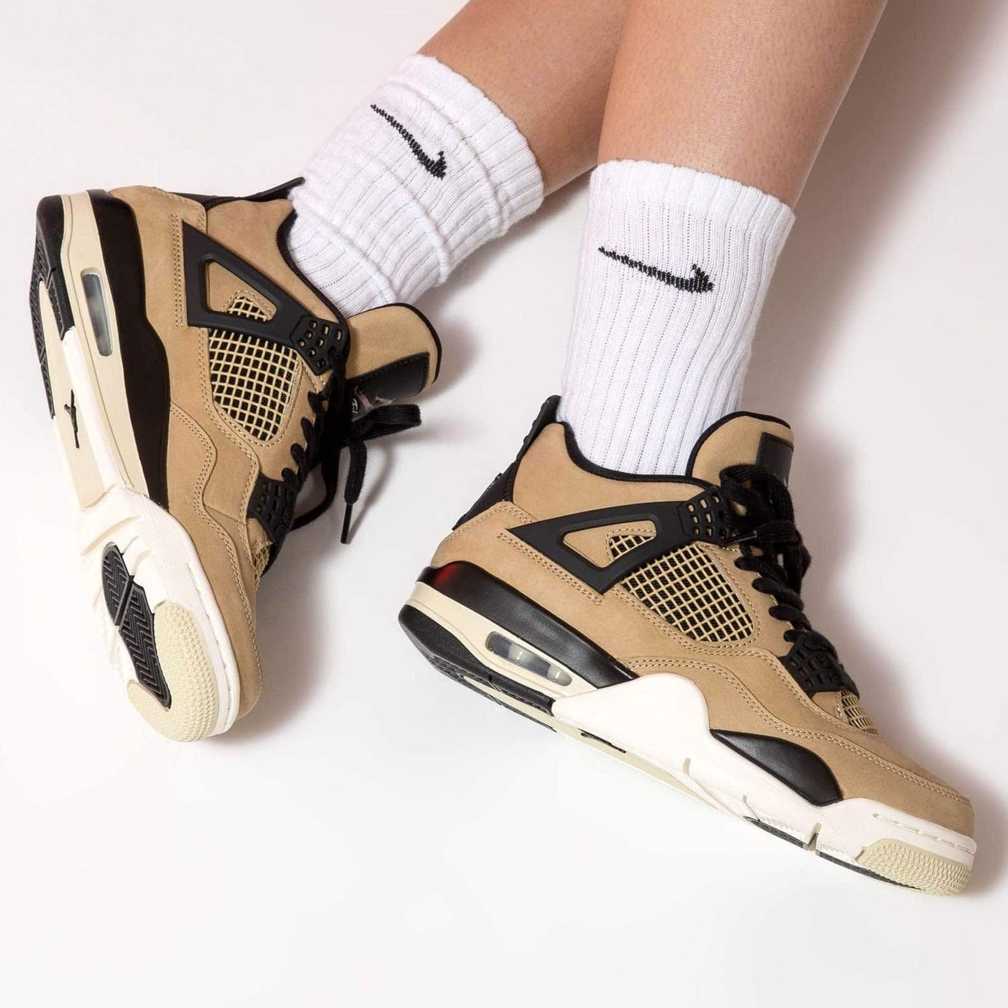 Air Jordan 4 Retro Wmns 'Mushroom' — UK 2.5 | EU 35.5 | US 5 — Lifestyle View