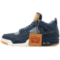 Levis x Air Jordan 4 Retro "Navy" — UK 3 | EU 35.5 | US 3.5 — Front View