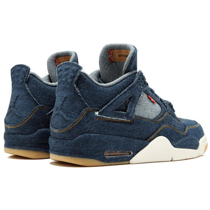 Levis x Air Jordan 4 Retro "Navy" — UK 3 | EU 35.5 | US 3.5 — Back View