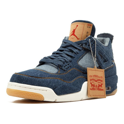 Levis x Air Jordan 4 Retro "Navy" — UK 3 | EU 35.5 | US 3.5 — Detail View