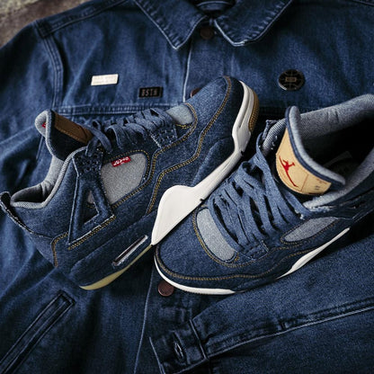 Levis x Air Jordan 4 Retro "Navy" — UK 3 | EU 35.5 | US 3.5 — Alternate View 7