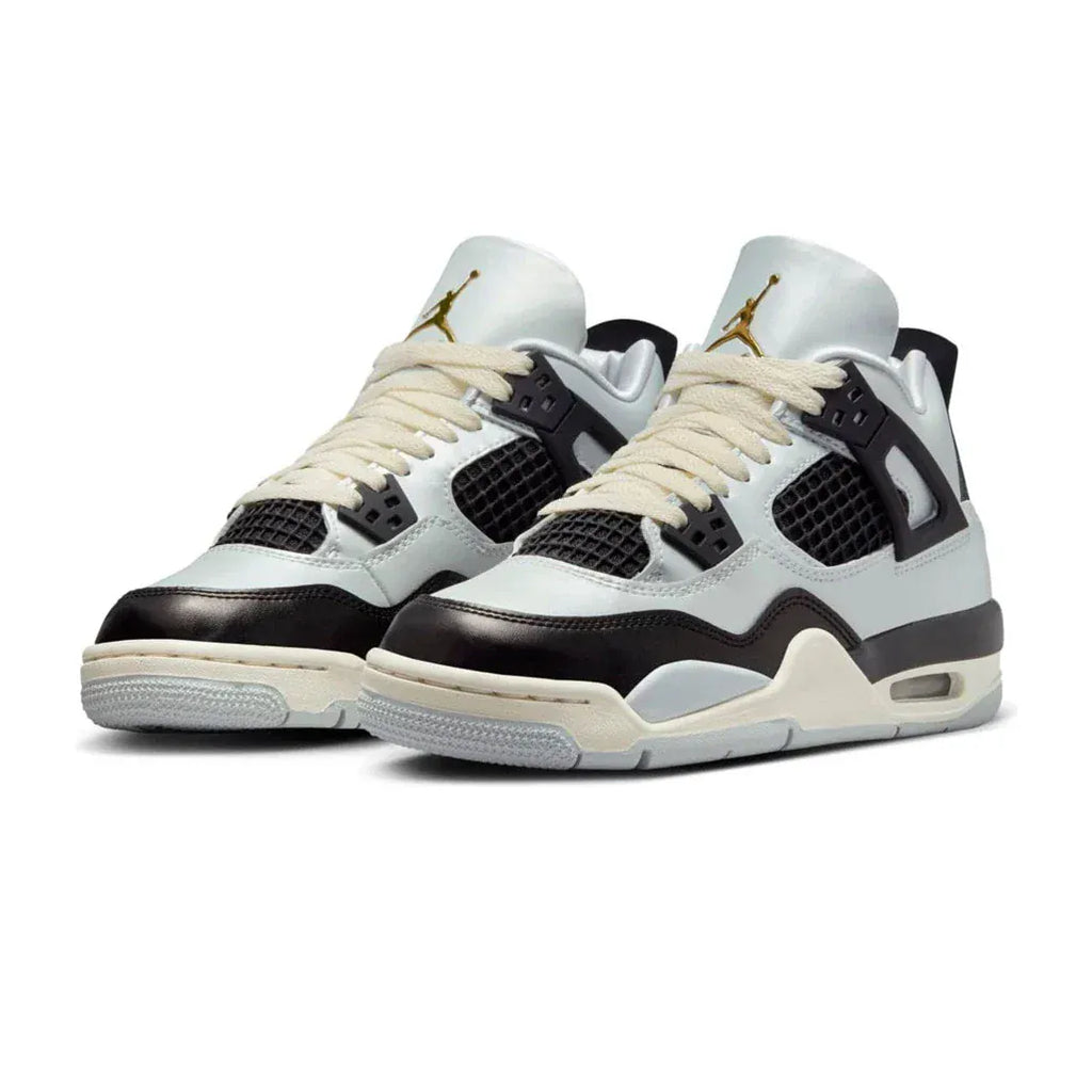 Jordan 4 Retro Platinum Gold (GS) — 3 UK — Back View