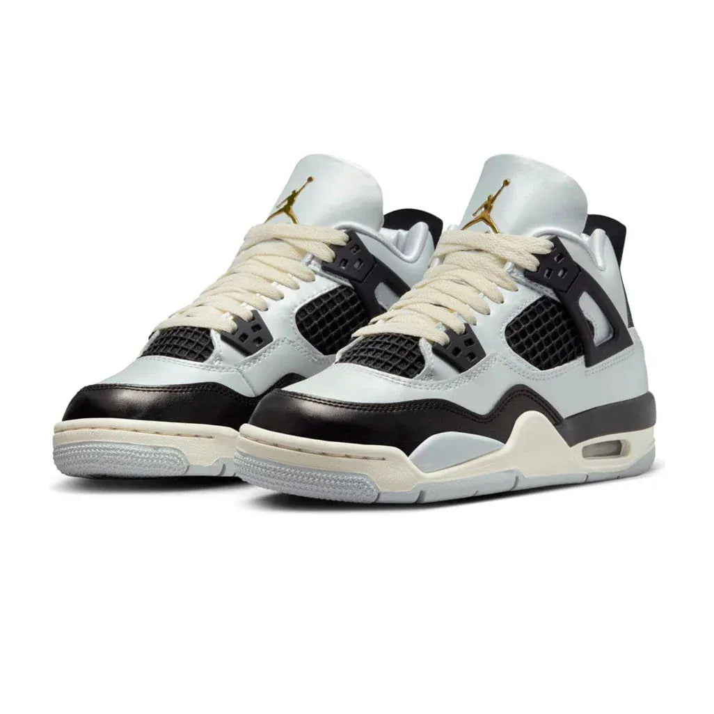 Jordan 4 Retro Platinum Gold (GS) — 3 UK — Back View