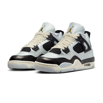 Jordan 4 Retro Platinum Gold (GS) — 3 UK — Back View