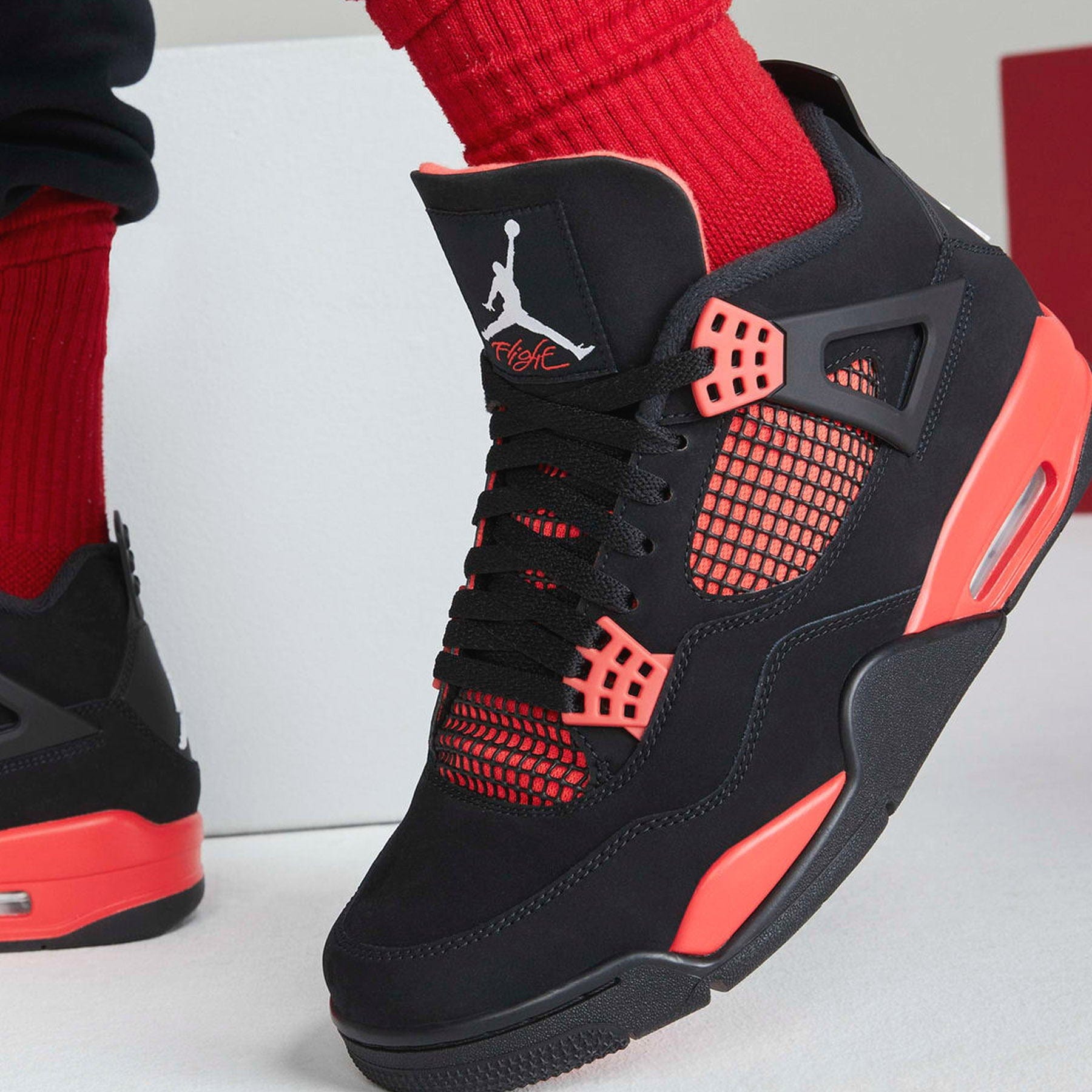 Air Jordan 4 Retro 'Red Thunder' — UK 3 | EU 35.5 | US 3.5 — Lifestyle View