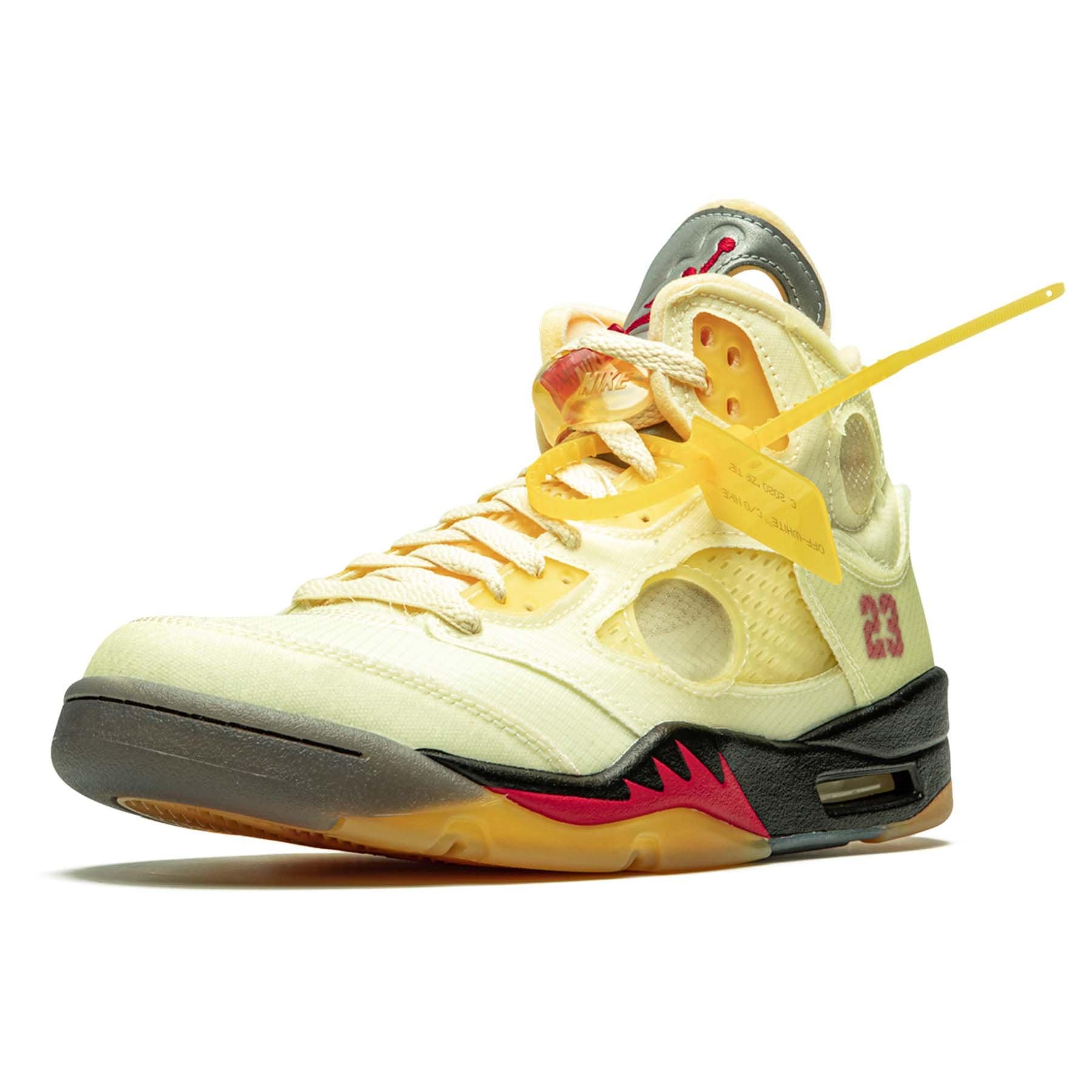 Off-White x Air Jordan 5 SP 'Sail' — UK 3 | EU 35.5 | US 3.5 — Top View