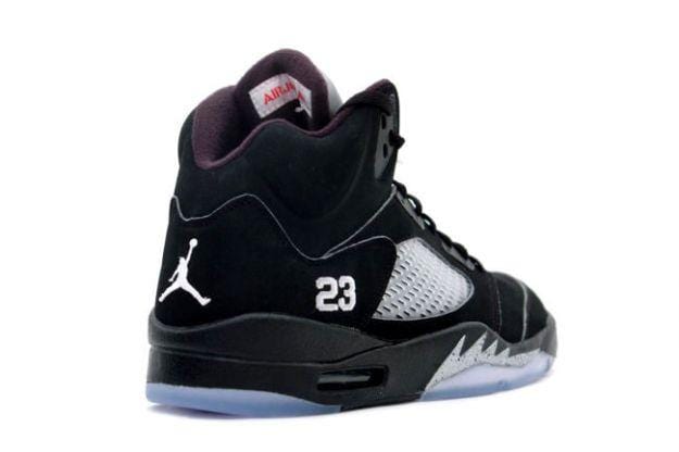 Air Jordan 5 Retro 'Black Metallic Silver' — UK 3 | EU 35.5 | US 3.5 — Back View