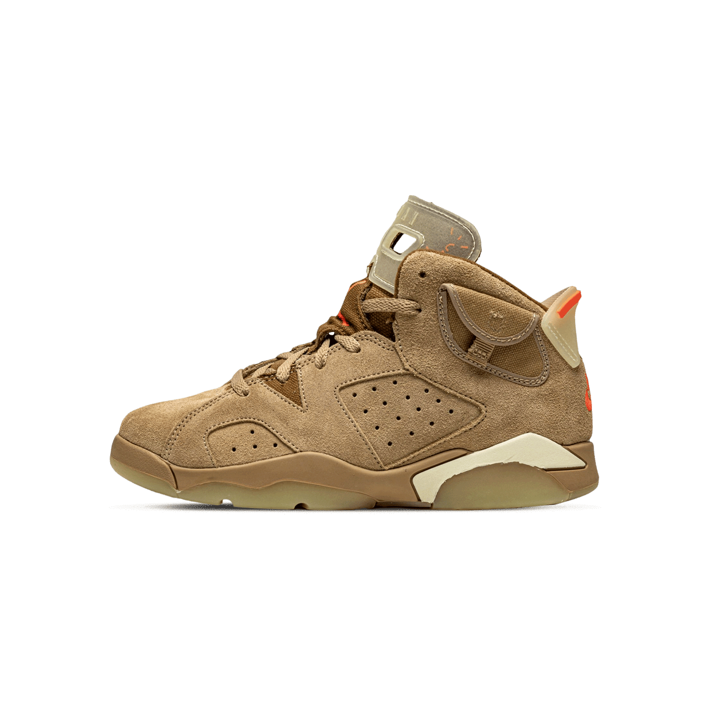 Travis Scott x Air Jordan 6 Retro PS 'British Khaki' — UK 10C | EU 27.5 | US 10.5C — Front View