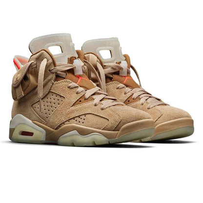 Air Jordan 6 Retro Travis Scott British Khaki — 6 UK — Back View