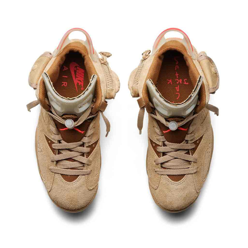 Air Jordan 6 Retro Travis Scott British Khaki — 6 UK — Top View