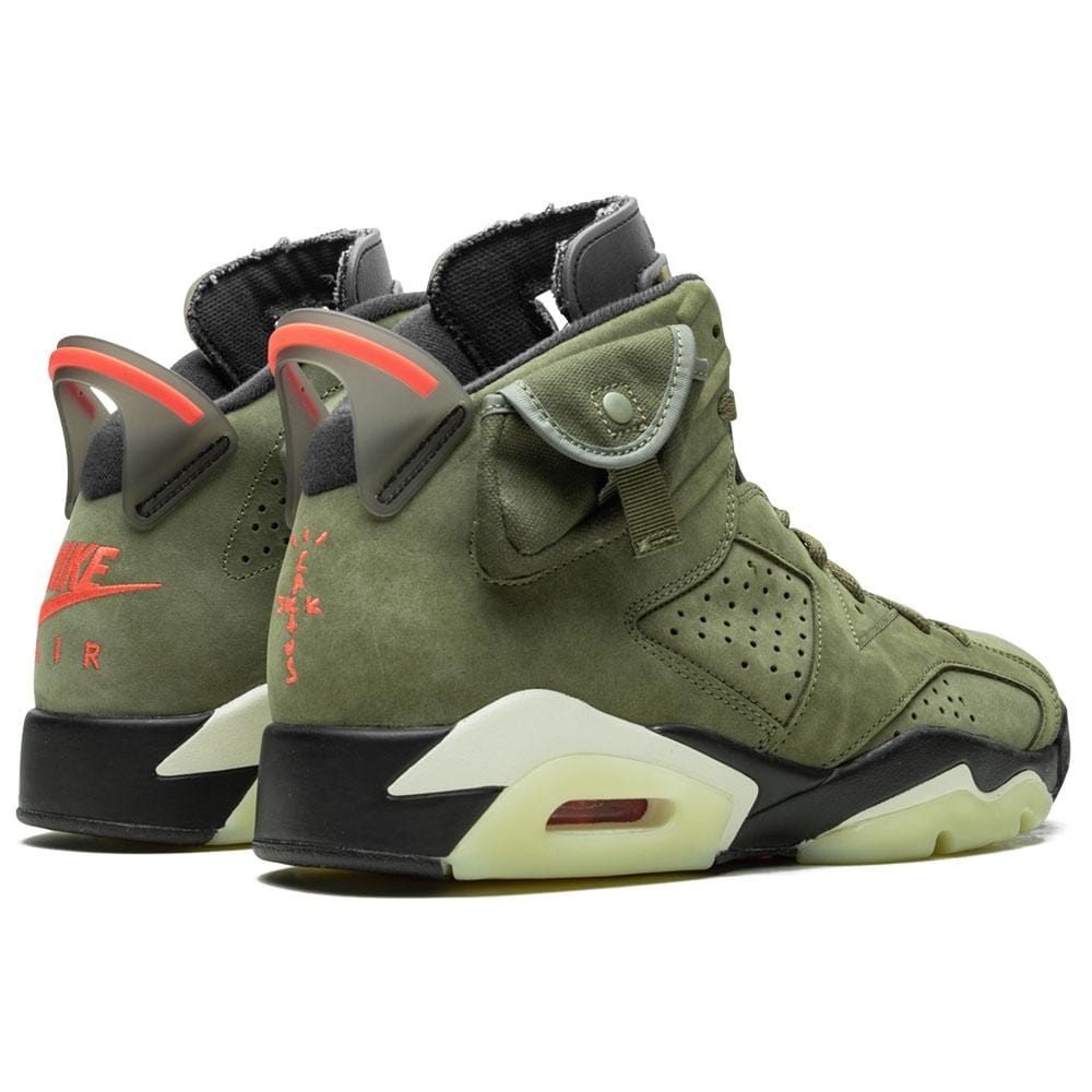 Travis Scott x Air Jordan 6 Retro 'Olive' — UK 3 | EU 35.5 | US 3.5 — Back View