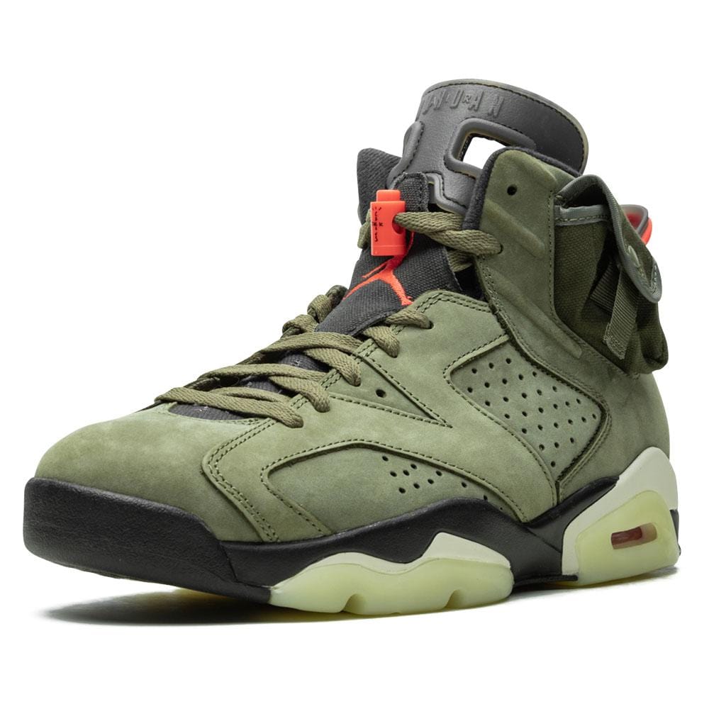 Travis Scott x Air Jordan 6 Retro 'Olive' — UK 3 | EU 35.5 | US 3.5 — Top View