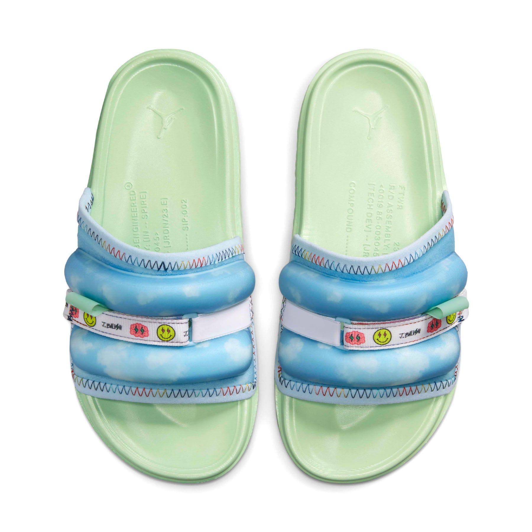 J. Balvin x Jordan Super Play Slide — UK 3 | EU 35.5 | US 3.5 — Top View