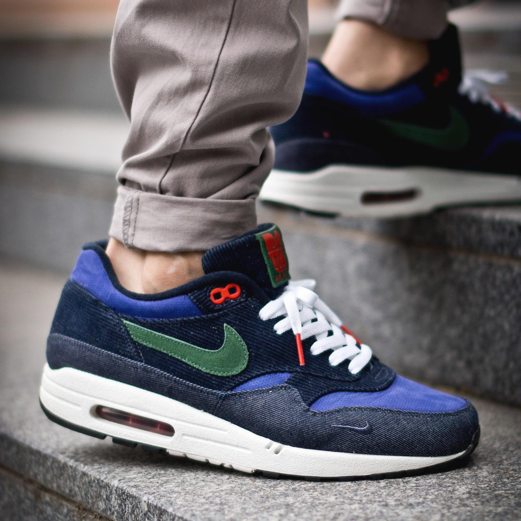 Patta x Nike Air Max 1 Premium QS 'Denim Corduroy' — UK 3 | EU 35.5 | US 3.5 — Lifestyle View