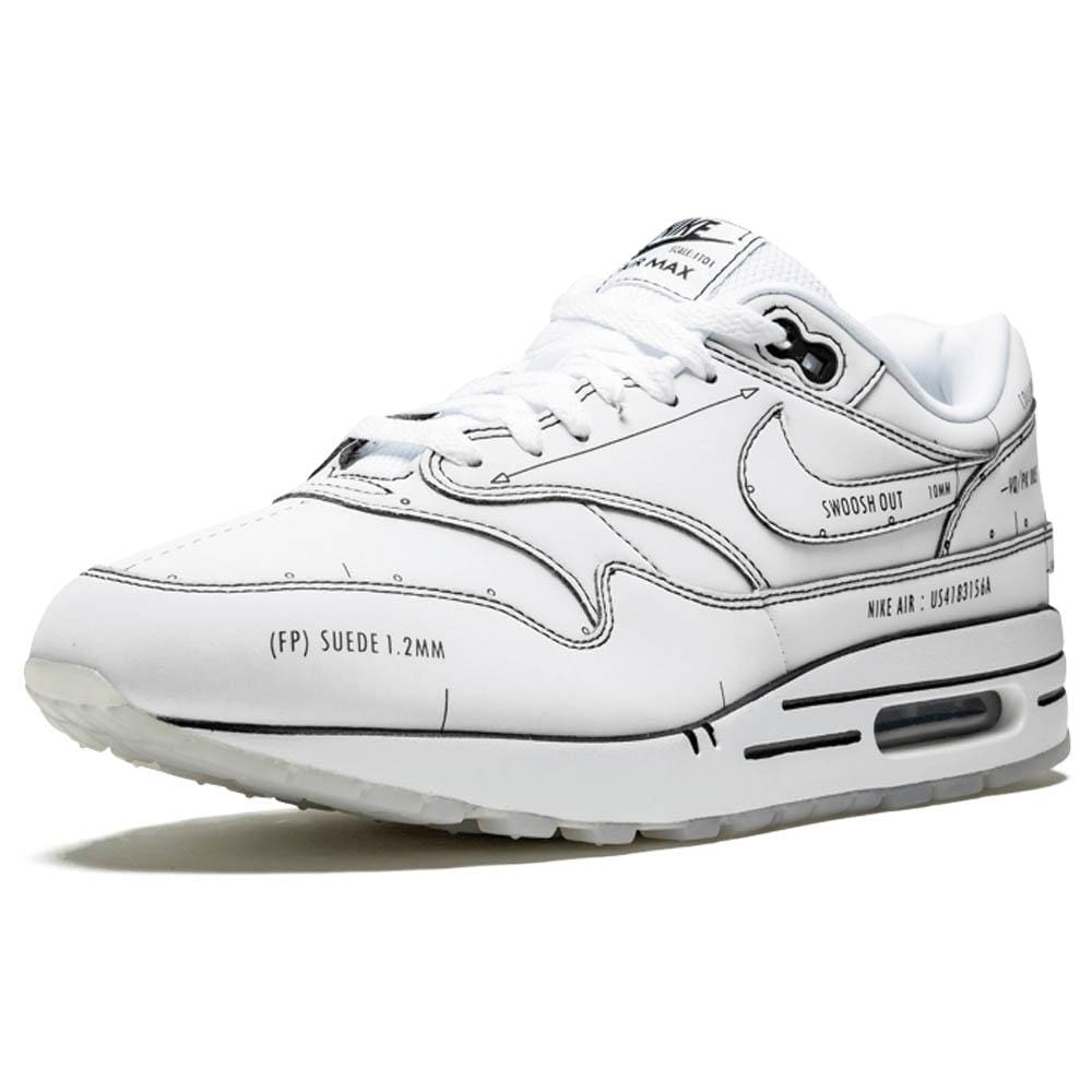 Nike Air Max 1 'Sketch Schematic - White' — UK 3 | EU 35.5 | US 3.5 — Detail View