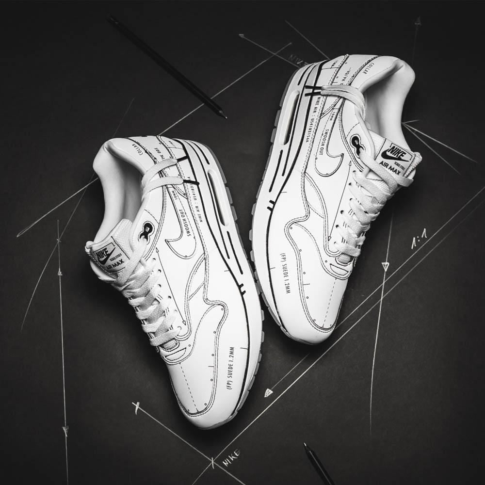 Nike Air Max 1 'Sketch Schematic - White' — UK 3 | EU 35.5 | US 3.5 — Alternate View 7