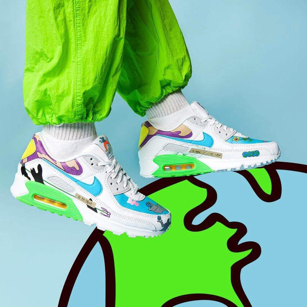 Ruohan Wang x Nike Air Max 90 Flyleather — UK 3 | EU 35.5 | US 3.5 — Alternate View 7
