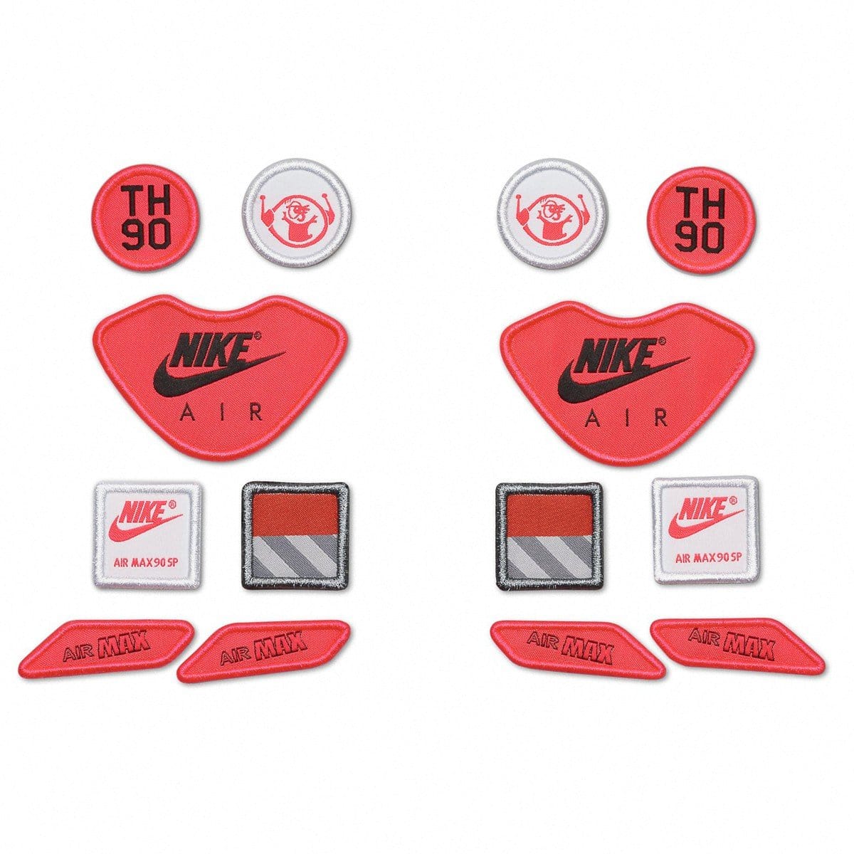 Nike Air Max 90 V SP "Patch" White - Cool Grey - Infrared Red — UK 3 | EU 35.5 | US 3.5 — Top View