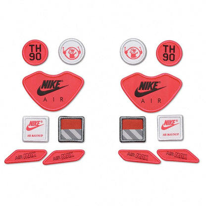 Nike Air Max 90 V SP "Patch" White - Cool Grey - Infrared Red — UK 3 | EU 35.5 | US 3.5 — Top View