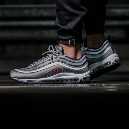 Nike Air Max 97 Ultra Metallic Silver-Varsity Red — UK 3 | EU 35.5 | US 3.5 — Lifestyle View