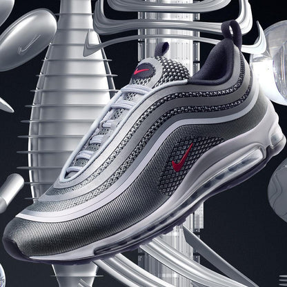 Nike Air Max 97 Ultra Metallic Silver-Varsity Red — UK 3 | EU 35.5 | US 3.5 — Alternate View 8