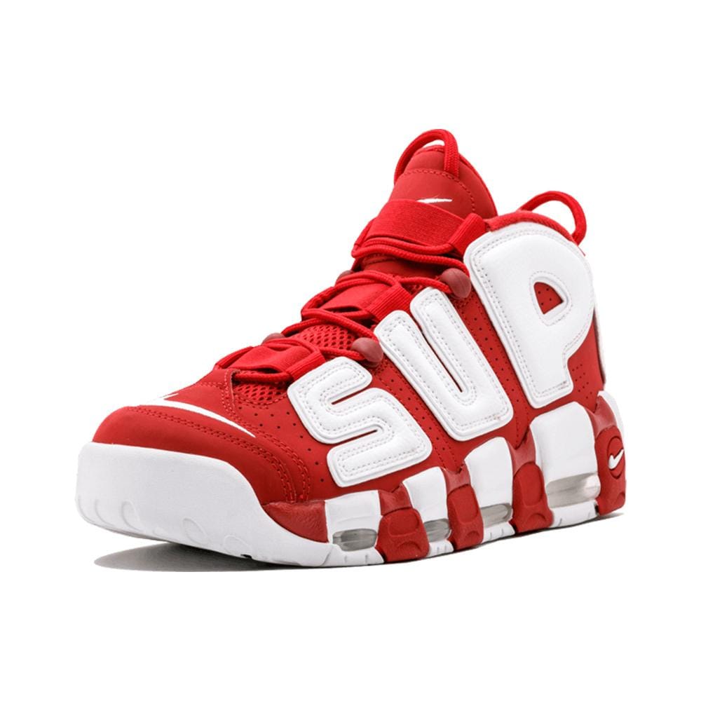Supreme X Nike Air More Uptempo "Varsity Red" — UK 3 | EU 35.5 | US 3.5 — Top View