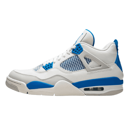Air Jordan 4 Retro White & Military Blue — UK 3 | EU 35.5 | US 3.5 — Front View