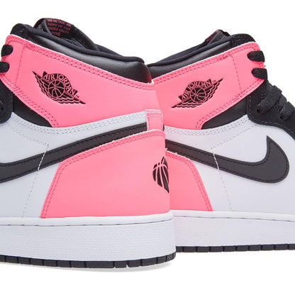 Air Jordan 1 Retro High OG GS 'Black Hyper Pink White' — Top View
